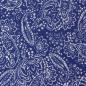 Preview: Leinen weiße Blüten auf Royalblau